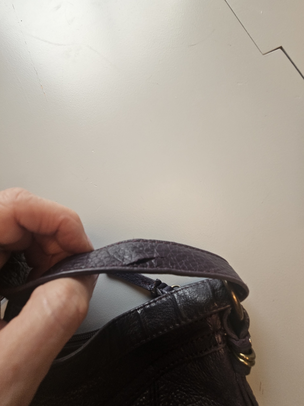 The Sak Reggio Aubergine Genuine Leather Shoulder Bag/Crossbody Bag - Picture 4 of 5